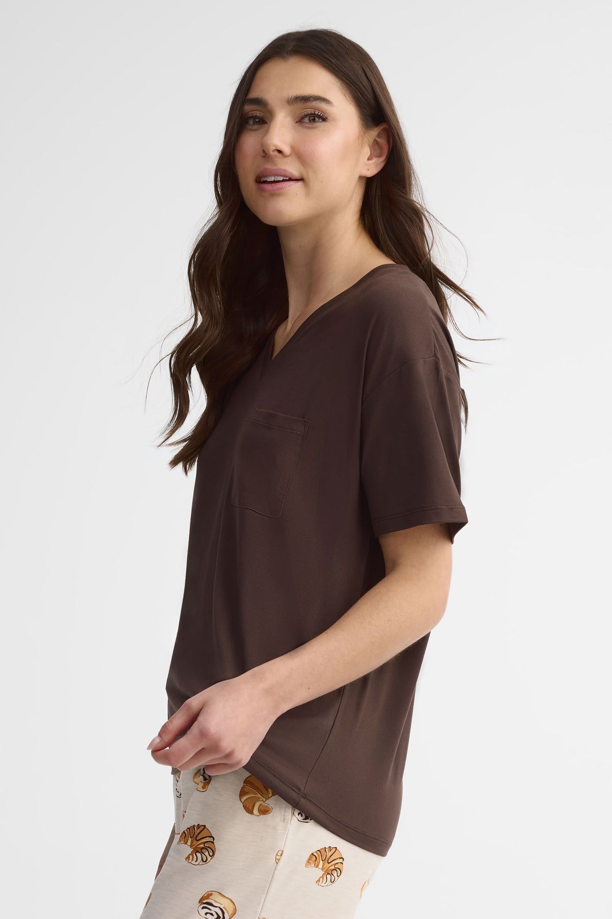 T-shirt pyjama moss - Femme && BRUN FONCE