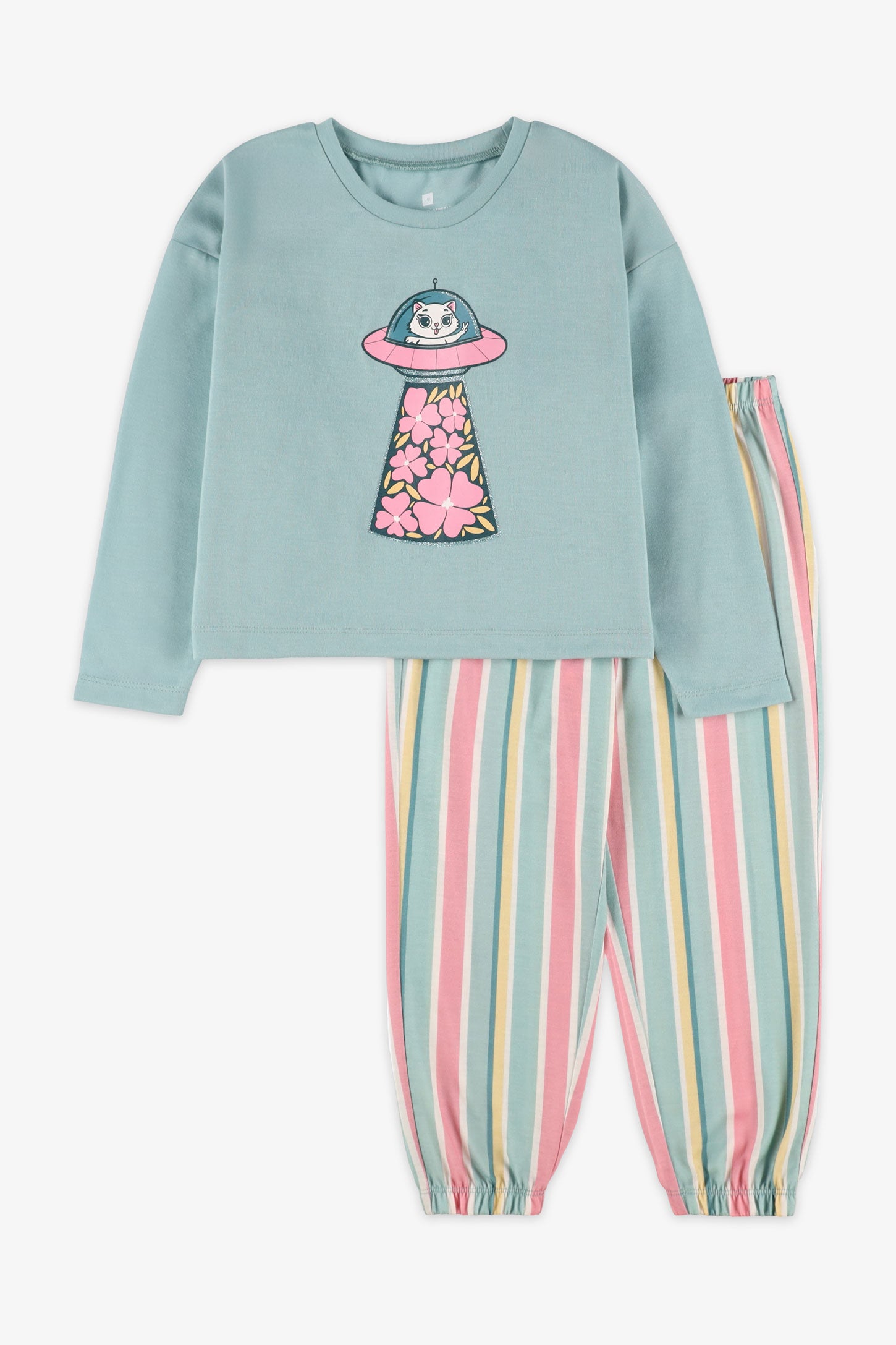 Pyjama 3-pièces imprimé - Enfant fille && AQUA