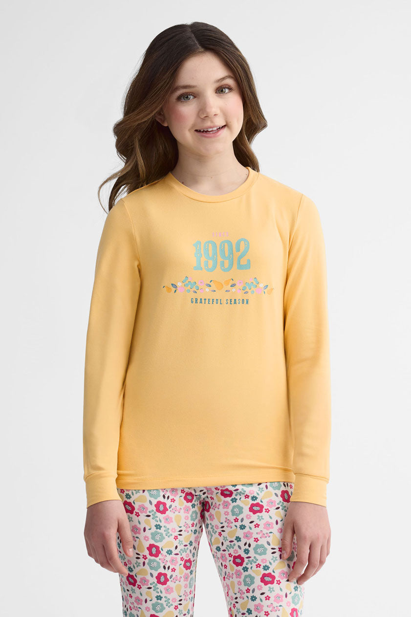 Pyjama 2 pièces imprimé - Ado fille 2/40$ && JAUNE