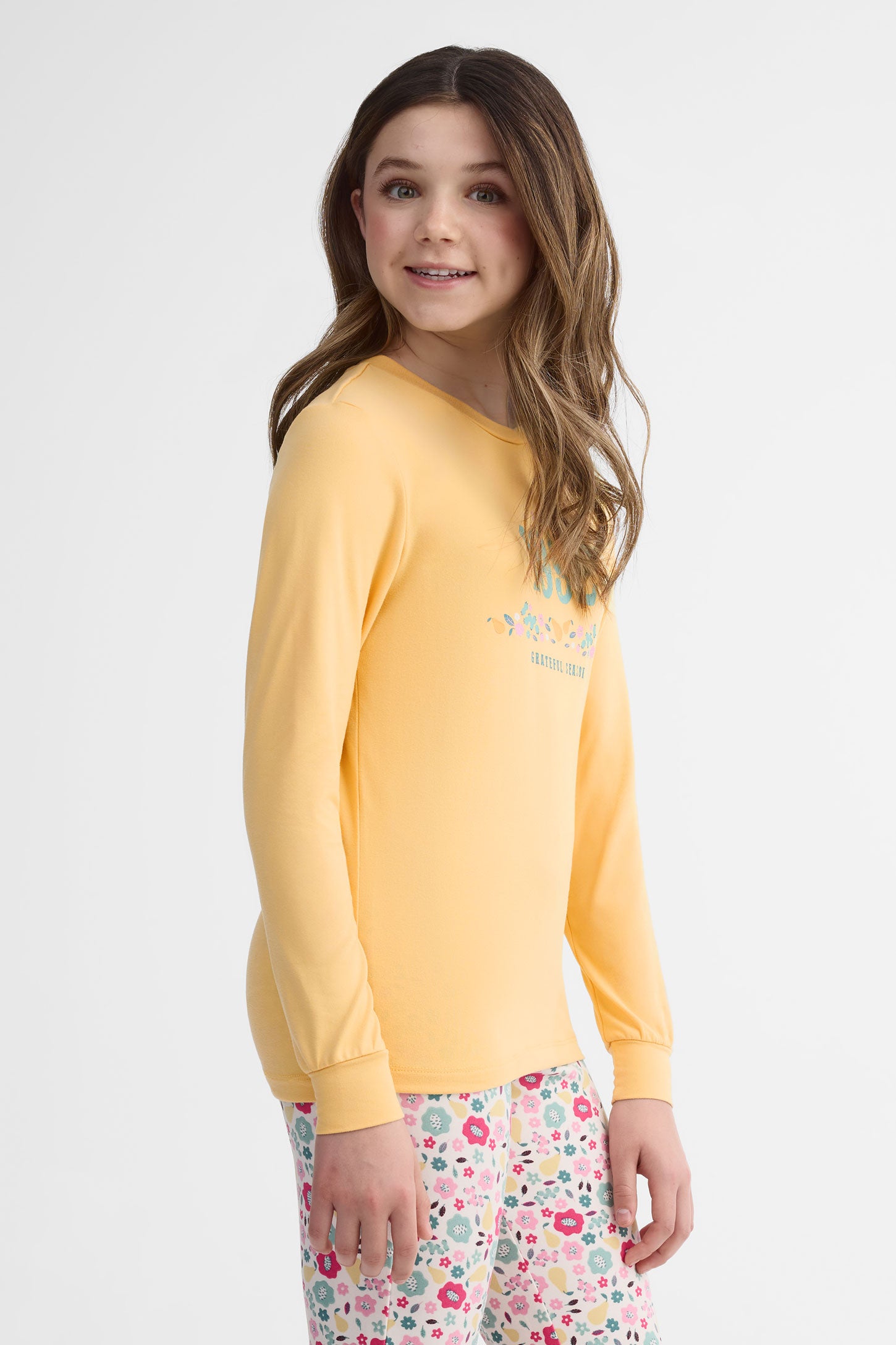 Pyjama 2 pièces imprimé - Ado fille 2/40$ && JAUNE