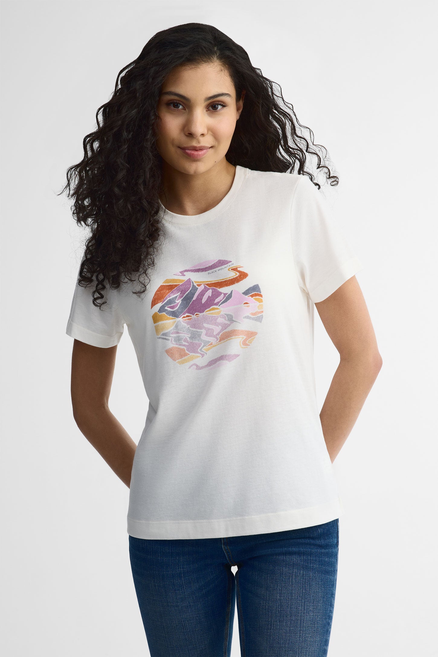 T-shirt col rond coton bio - Femme && BLANC CASSÉ