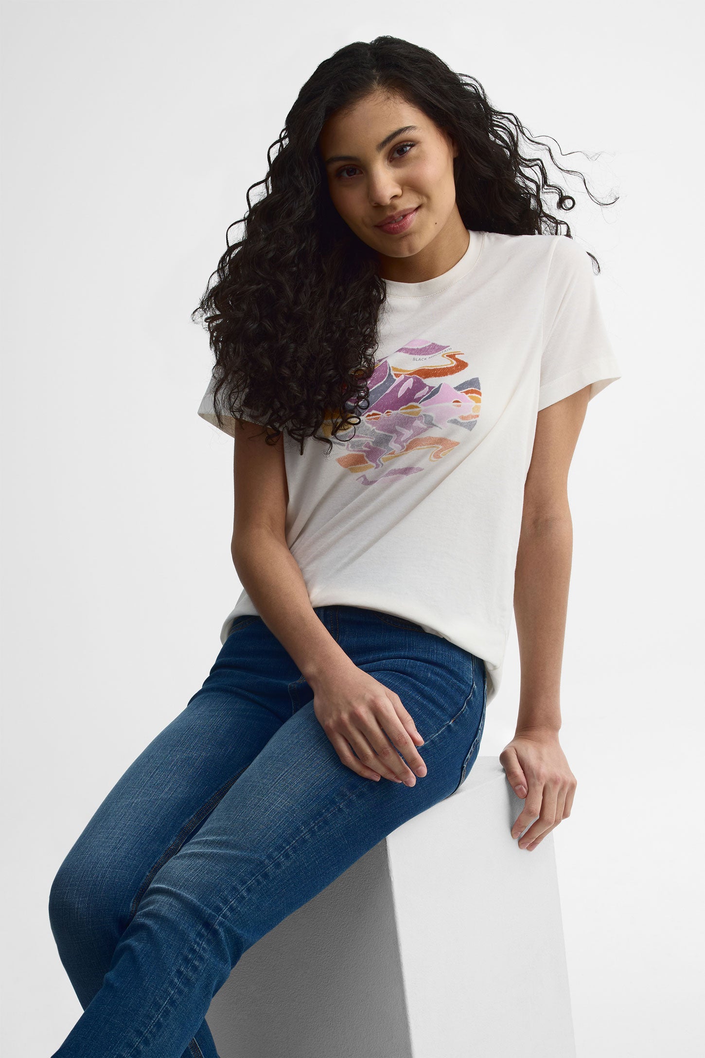 T-shirt col rond coton bio - Femme && BLANC CASSÉ
