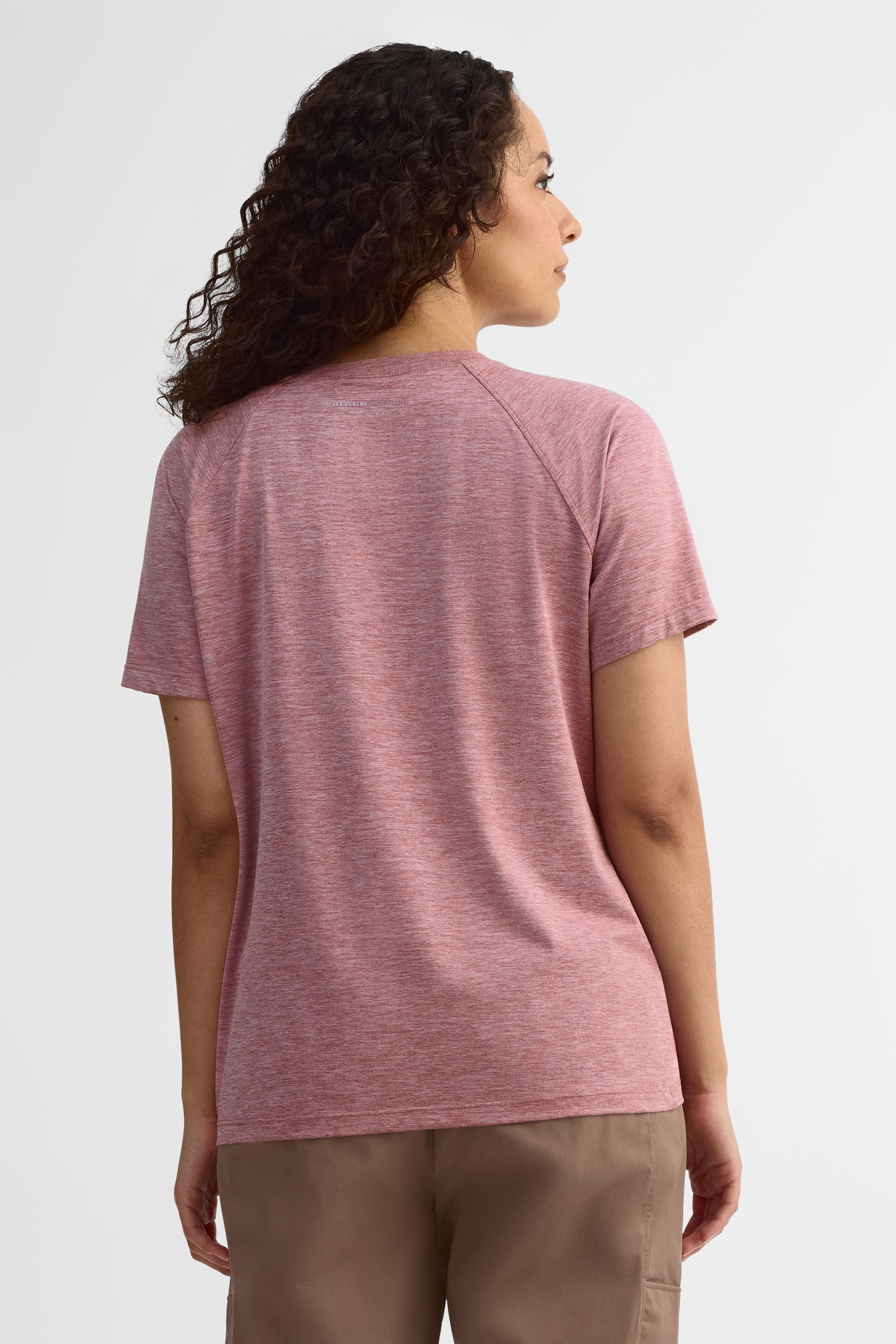 T-shirt col rond coupe semi-ajustée - Femme && MAUVE MIX