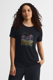 T-shirt col rond laine - Femme && NOIR