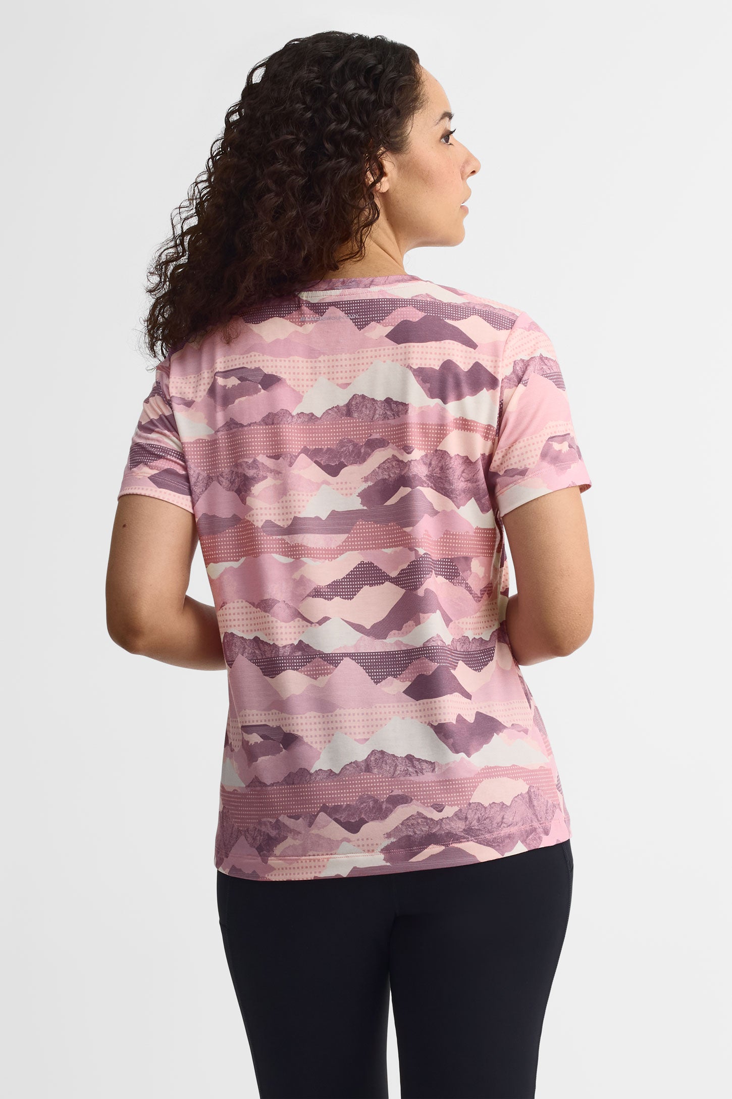 T-shirt col rond laine - Femme && MAUVE/MULTI