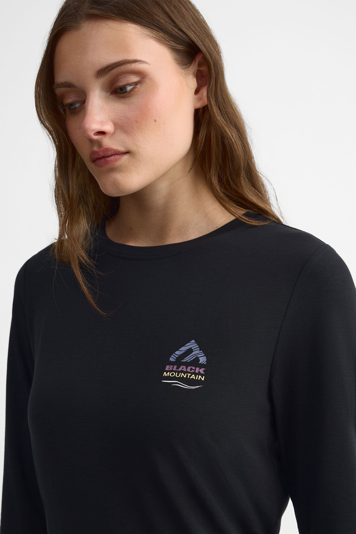 Chandail col rond manches longue tricot - Femme && NOIR