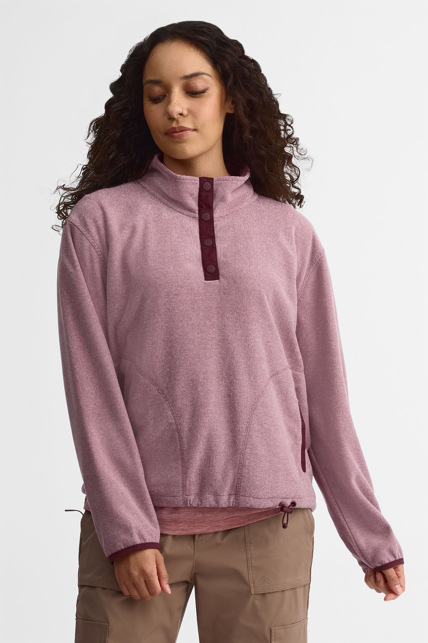 Chandail col montant micro polaire - Femme && MAUVE/MULTI