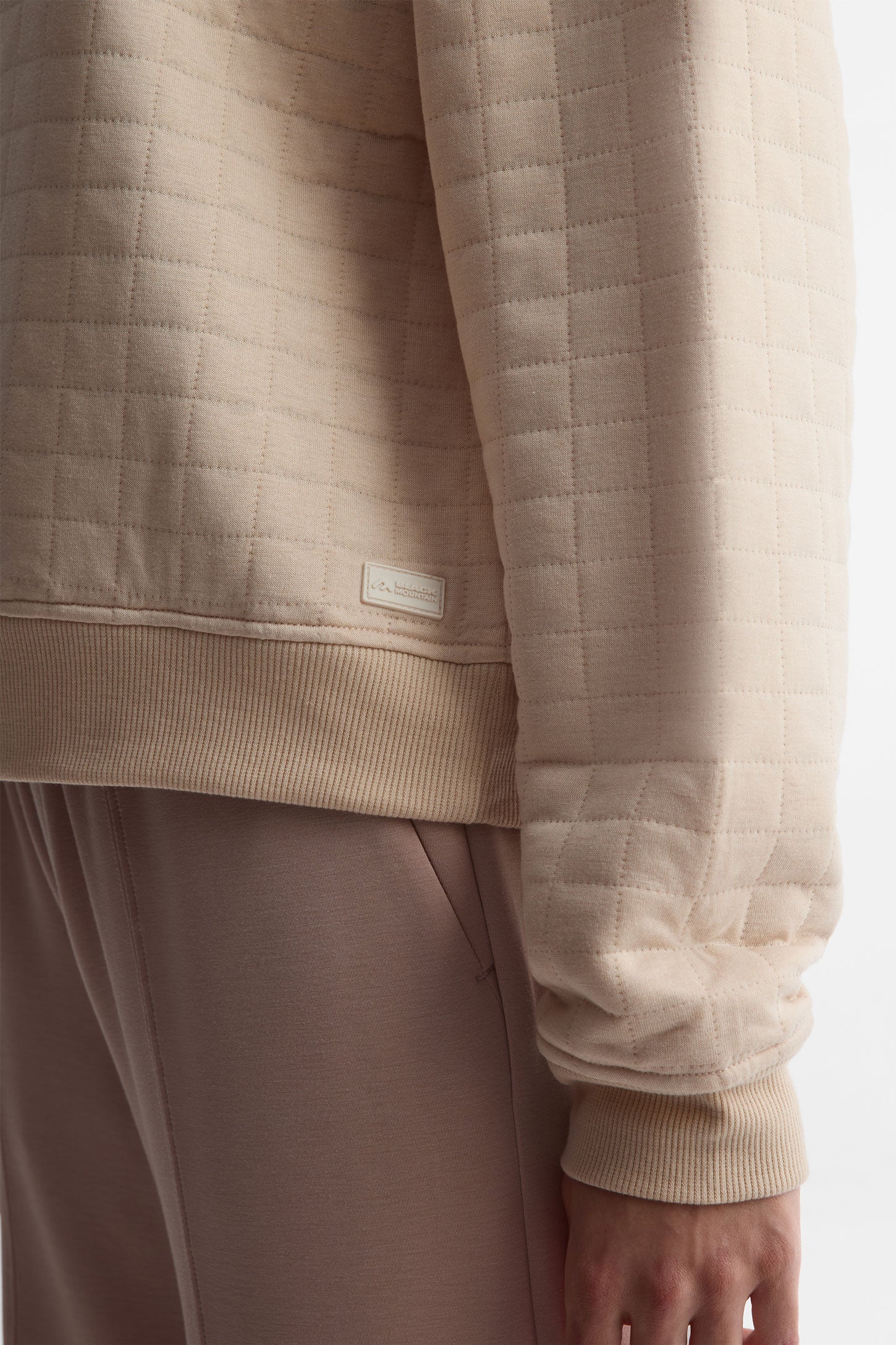 Chandail col rond matelassé lyocell - Femme && BEIGE