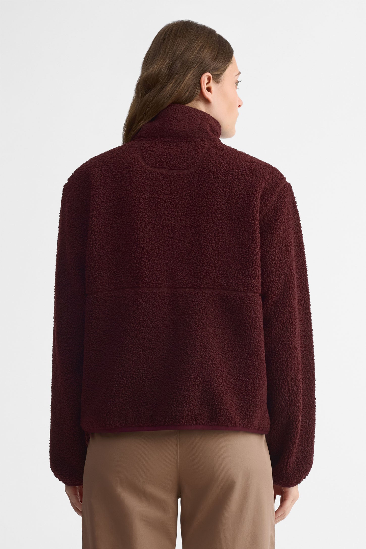 Veste en sherpa - Femme && ROUGE VIN