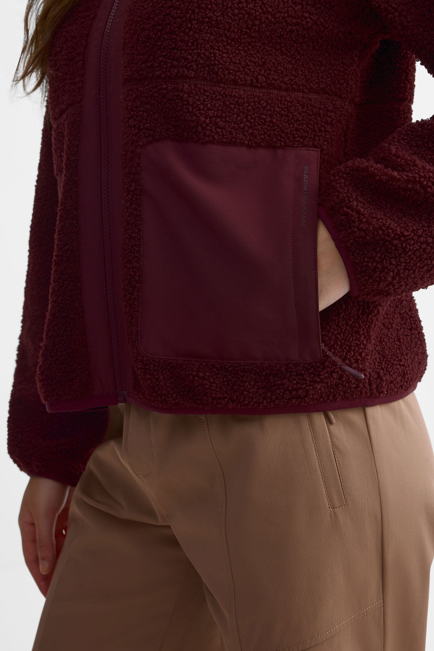 Veste en sherpa - Femme && ROUGE VIN