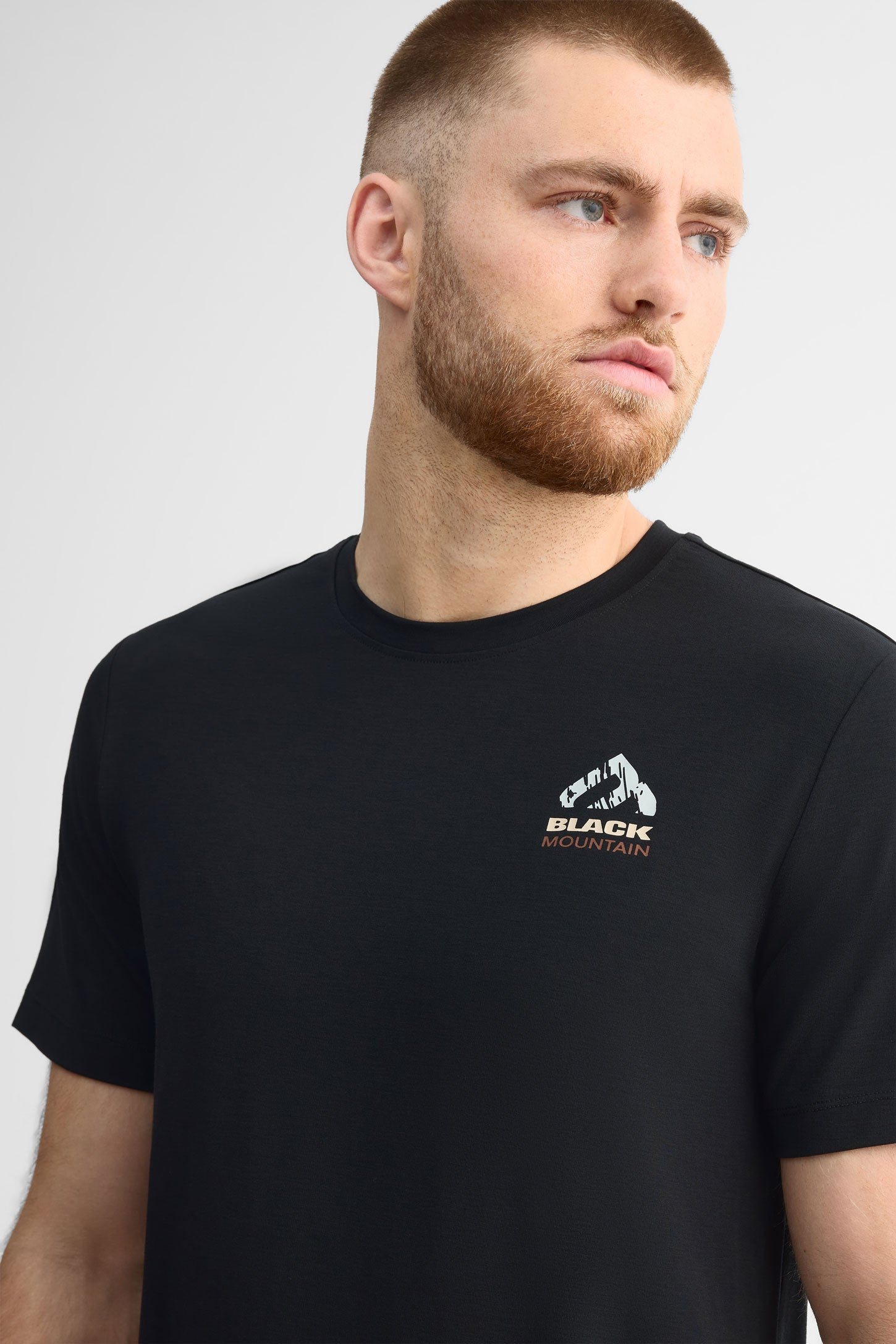 T-shirt col rond semi-ajusté - Homme && NOIR