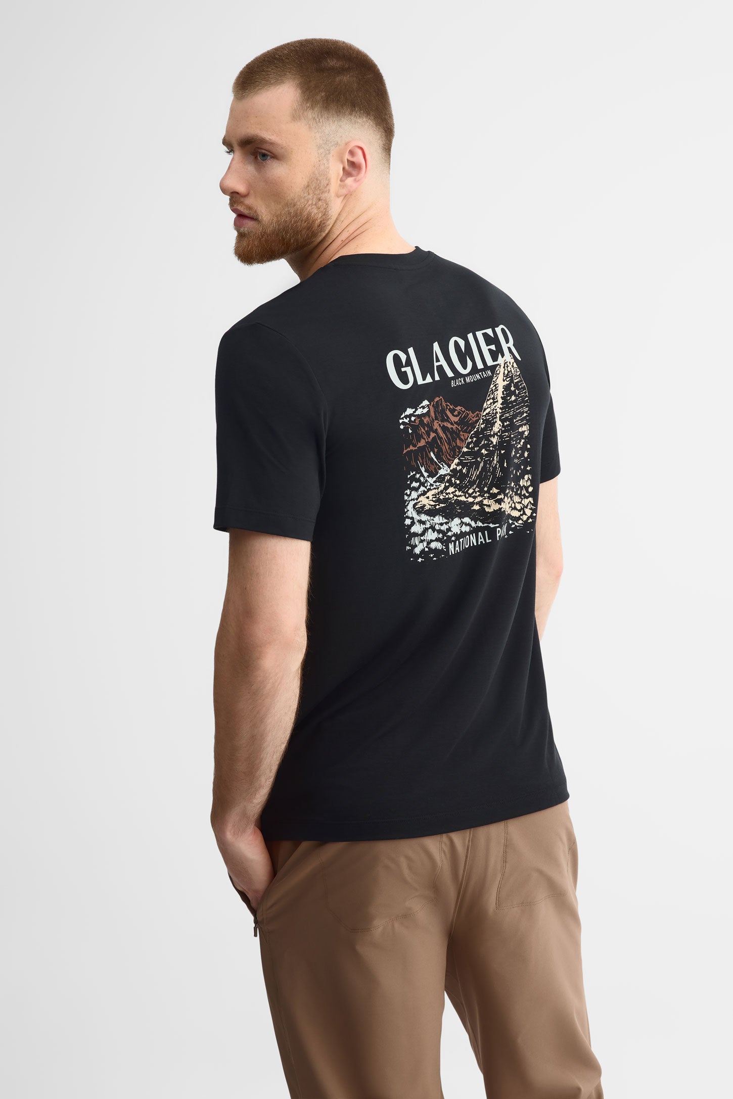 T-shirt col rond semi-ajusté - Homme && NOIR