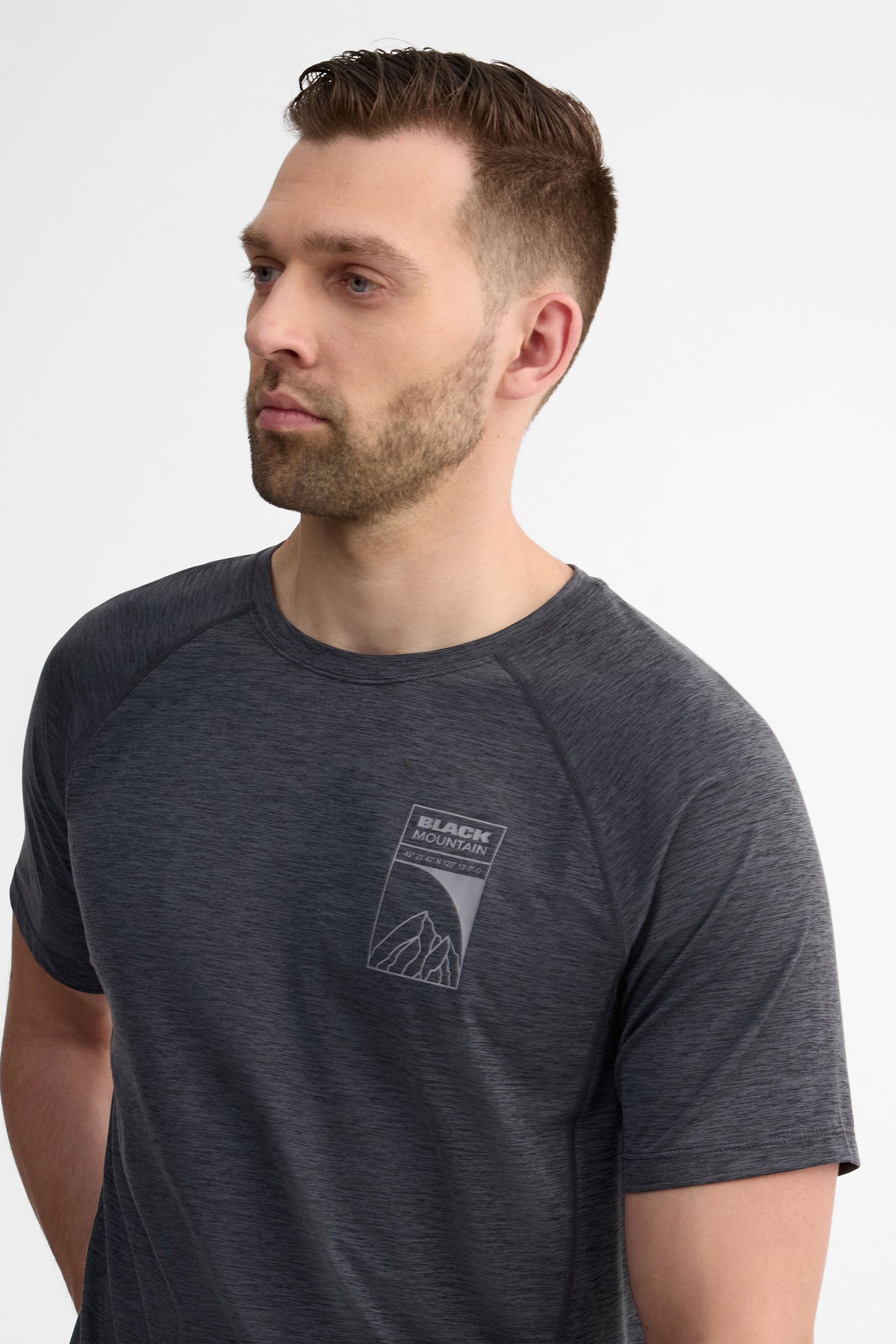 T-shirt col rond - Homme && CHARBON MIXTE