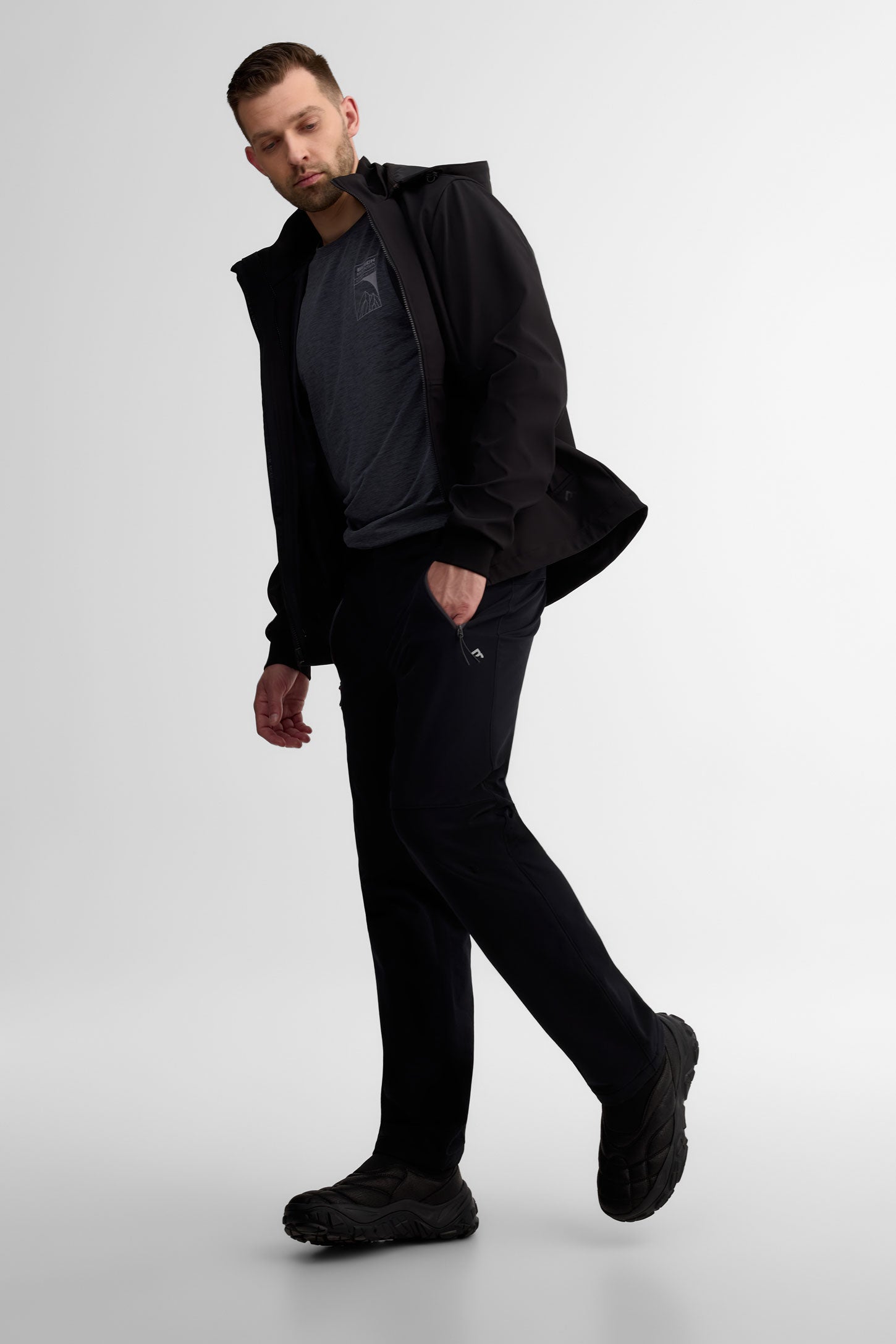 T-shirt col rond - Homme && CHARBON MIXTE