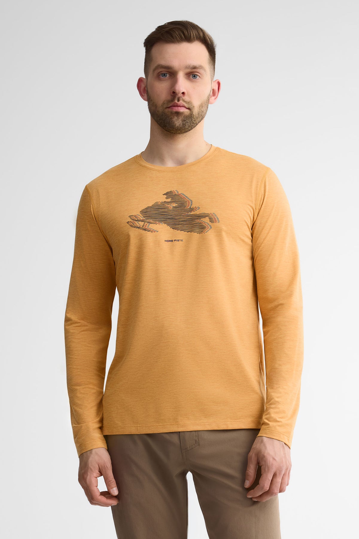 Chandail col rond manches longues - Homme && OCRE