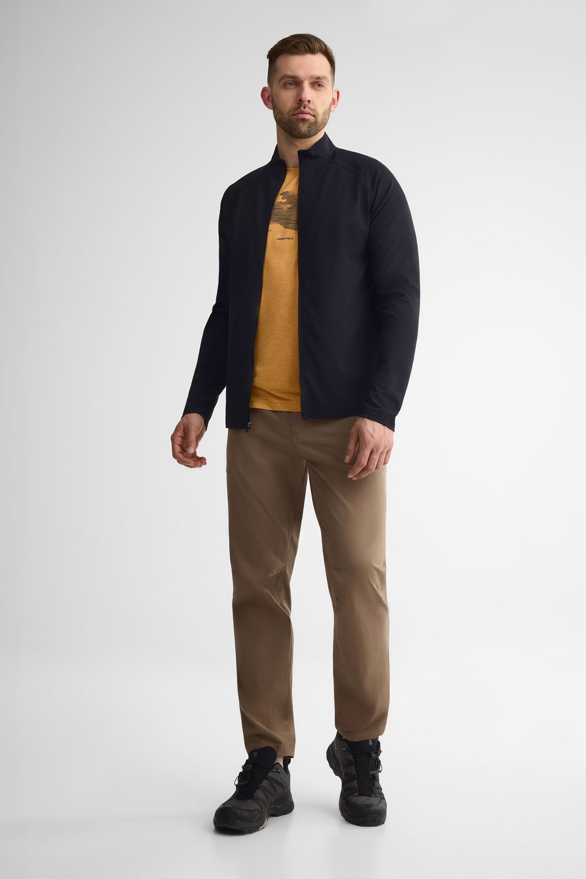 Chandail col rond manches longues - Homme && OCRE
