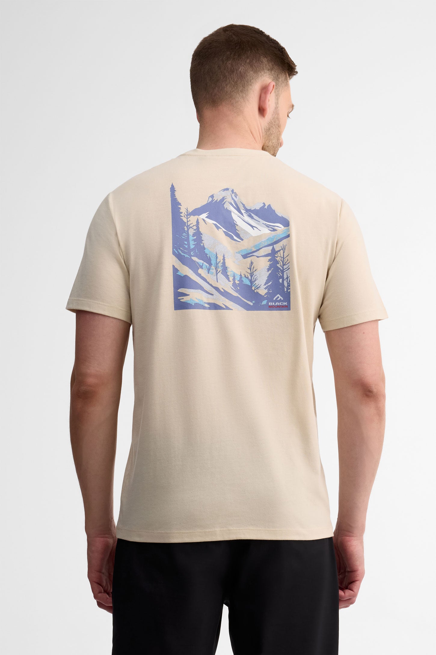 T-shirt col rond semi-ajusté coton bio - Homme && BEIGE