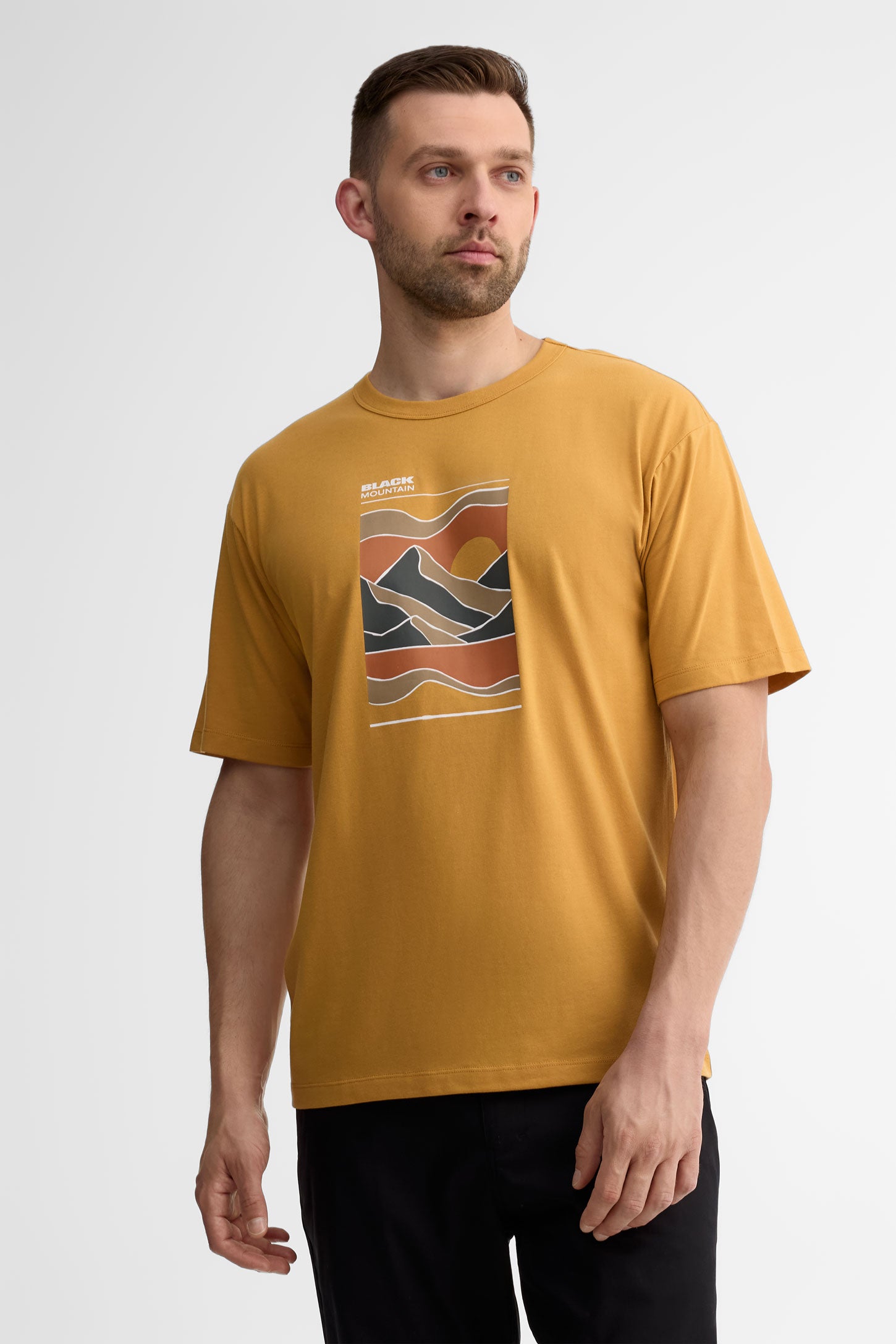 T-shirt col rond semi-ajusté coton bio - Homme && OCRE
