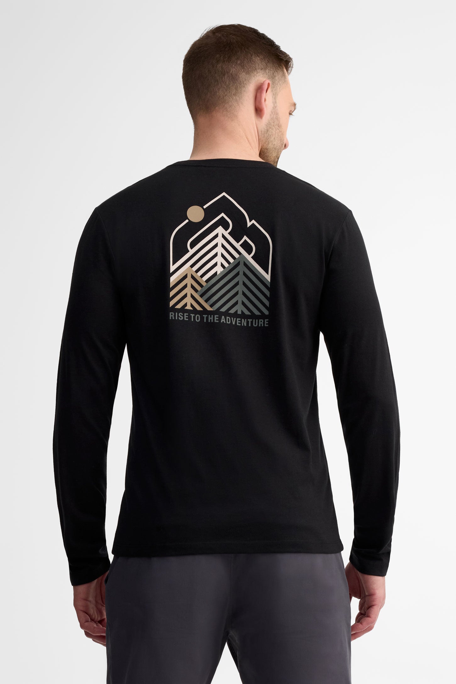 Chandail col rond manches longues coton bio - Homme && NOIR
