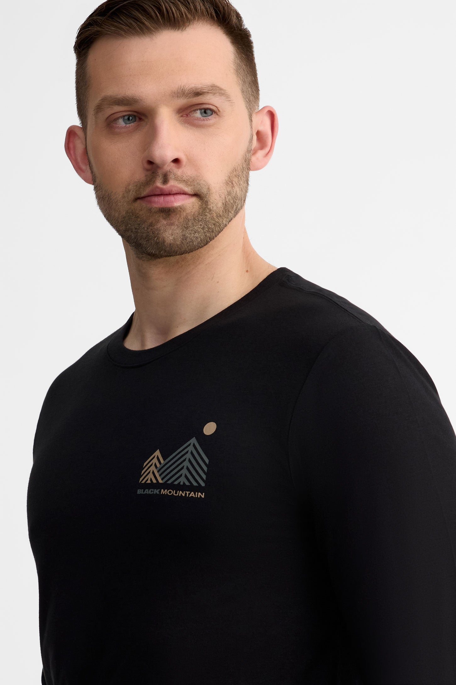 Chandail col rond manches longues coton bio - Homme && NOIR