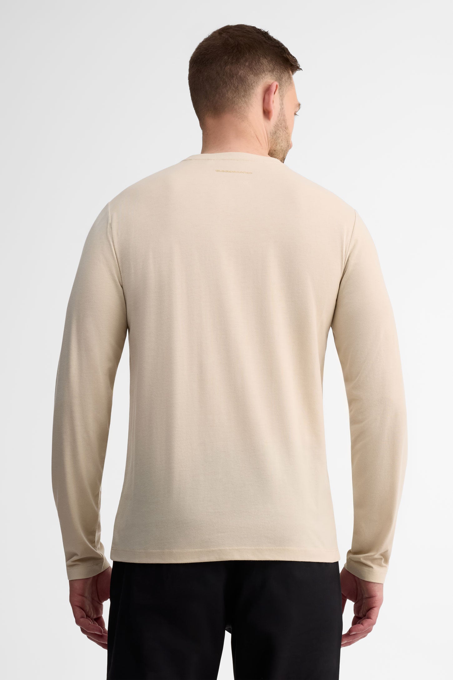 Chandail col rond manches longues coton bio - Homme && BEIGE
