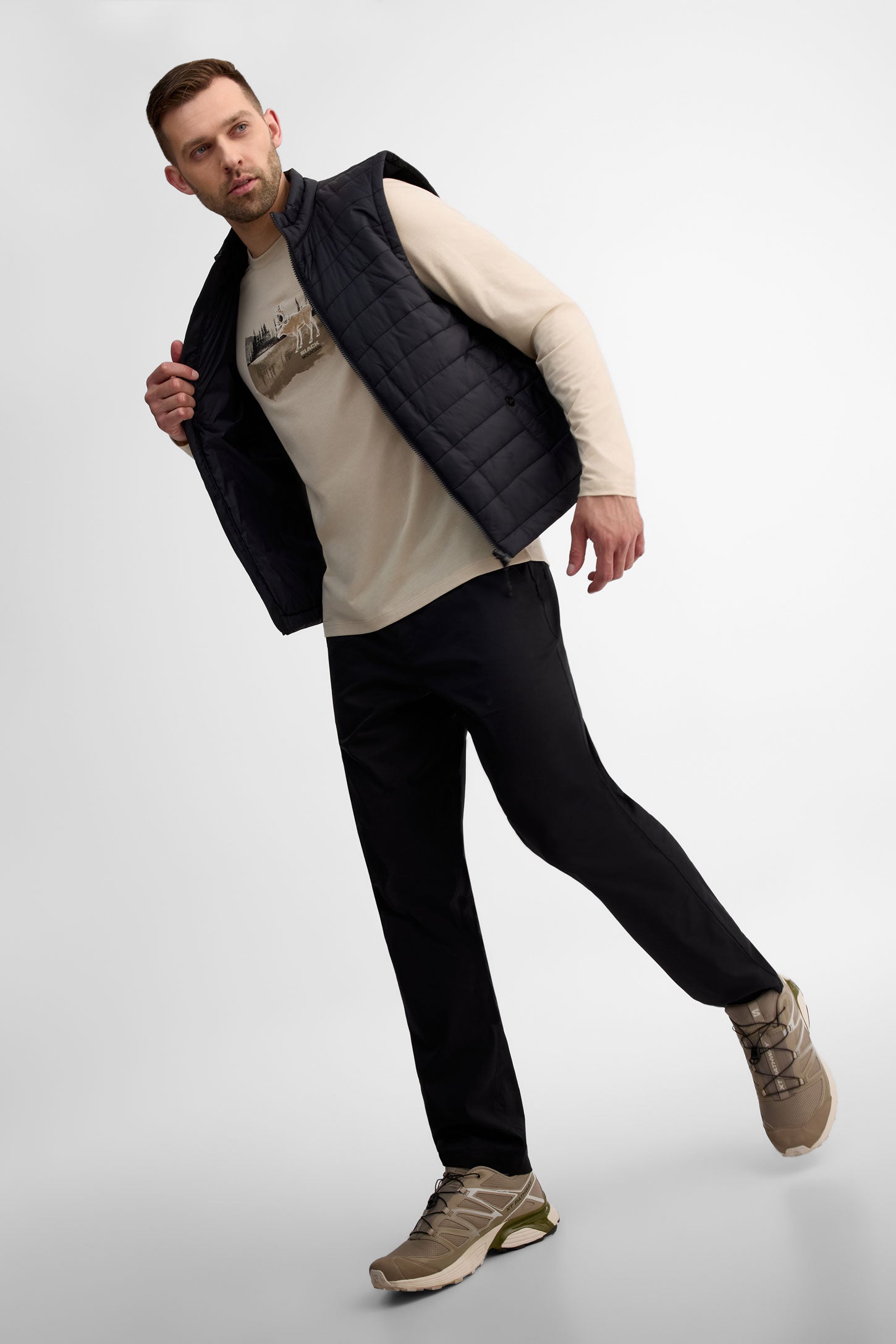 Chandail col rond manches longues coton bio - Homme && BEIGE