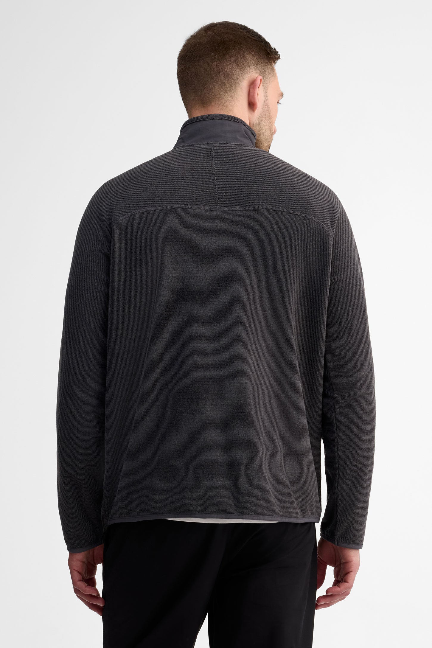 Chandail col montant demi-fermeture éclair - Homme && CHARBON/MULTI