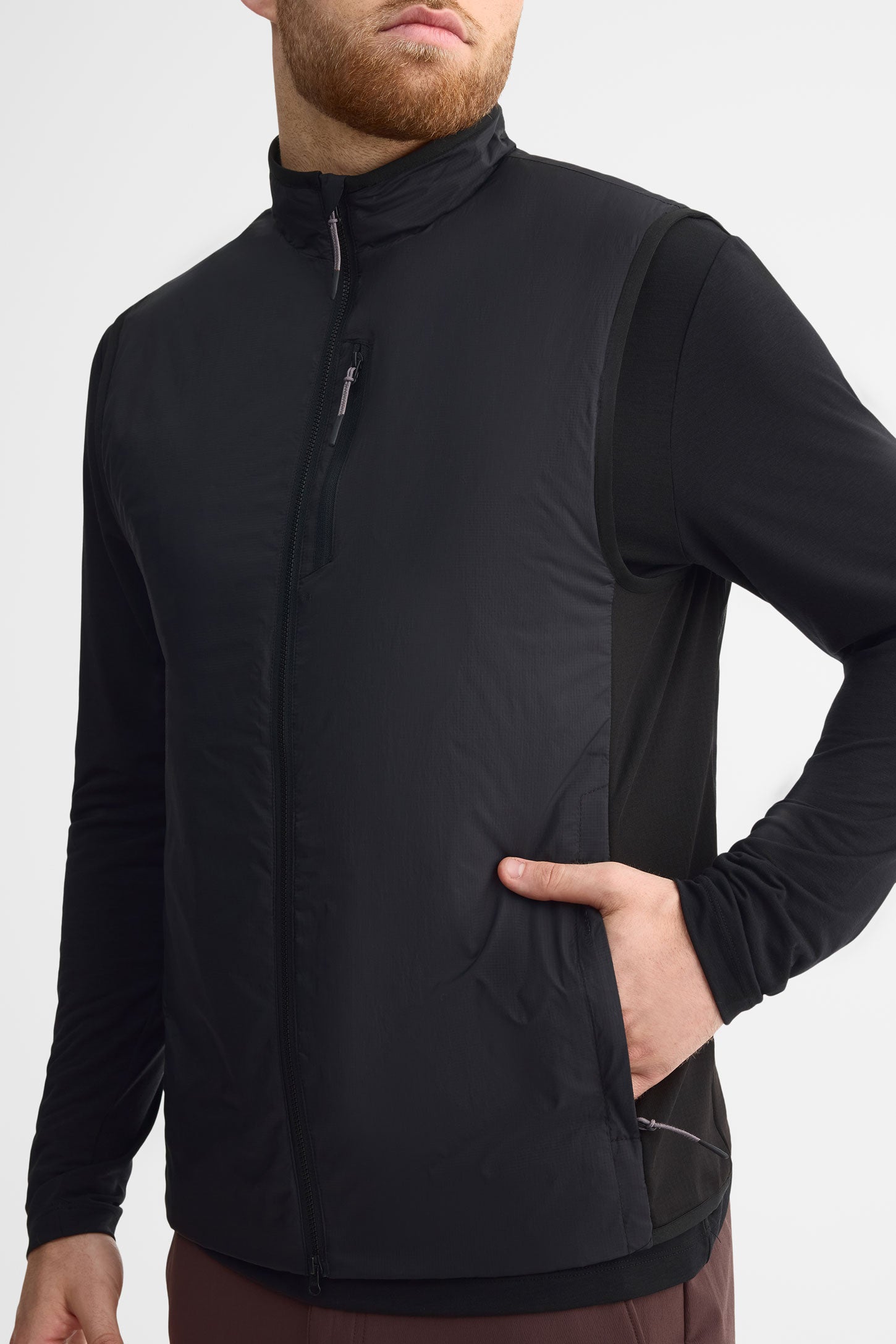Veste sans manches col montant - Homme && NOIR