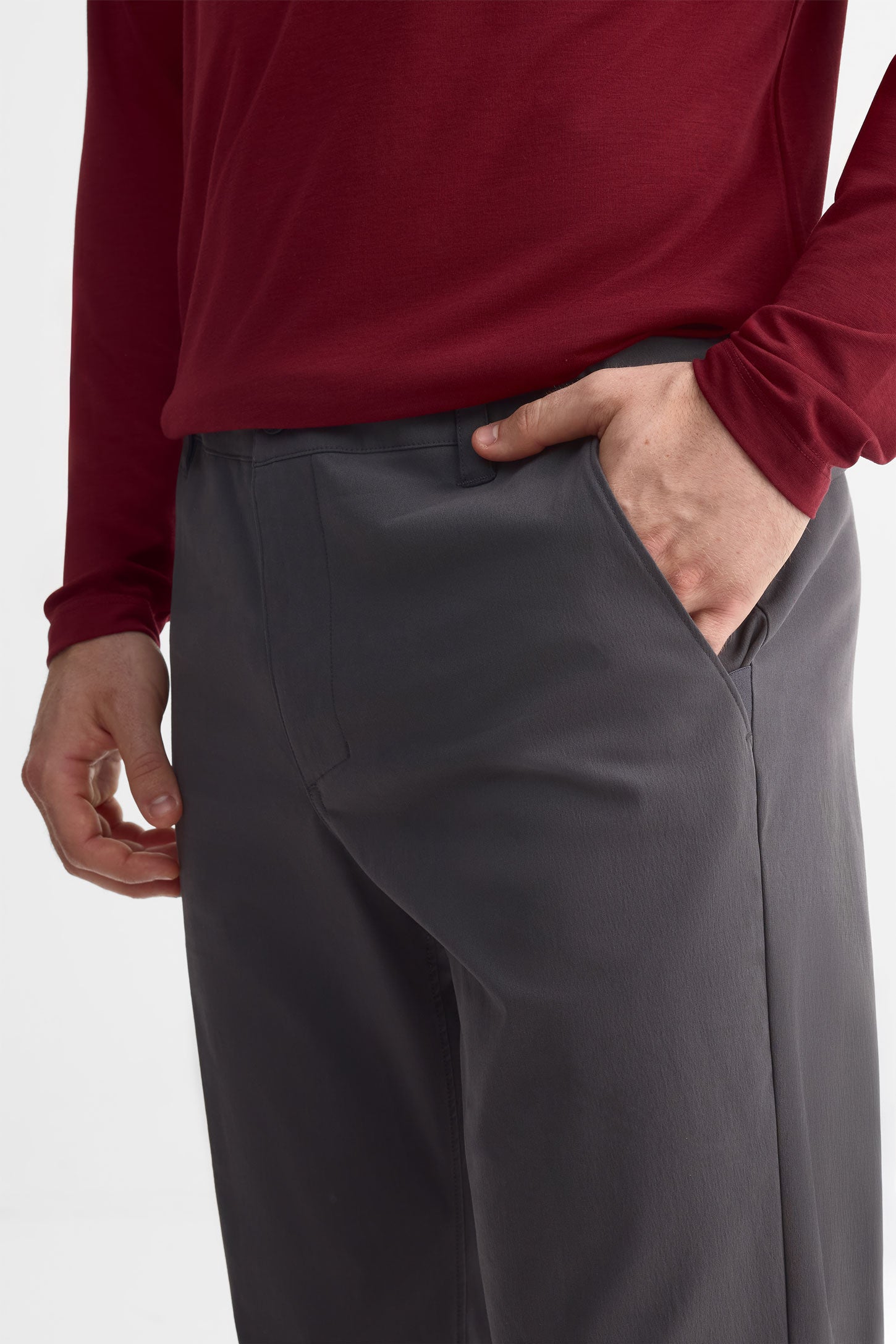 Pantalon cargo coupe semi-ajustée - Homme && CHARBON
