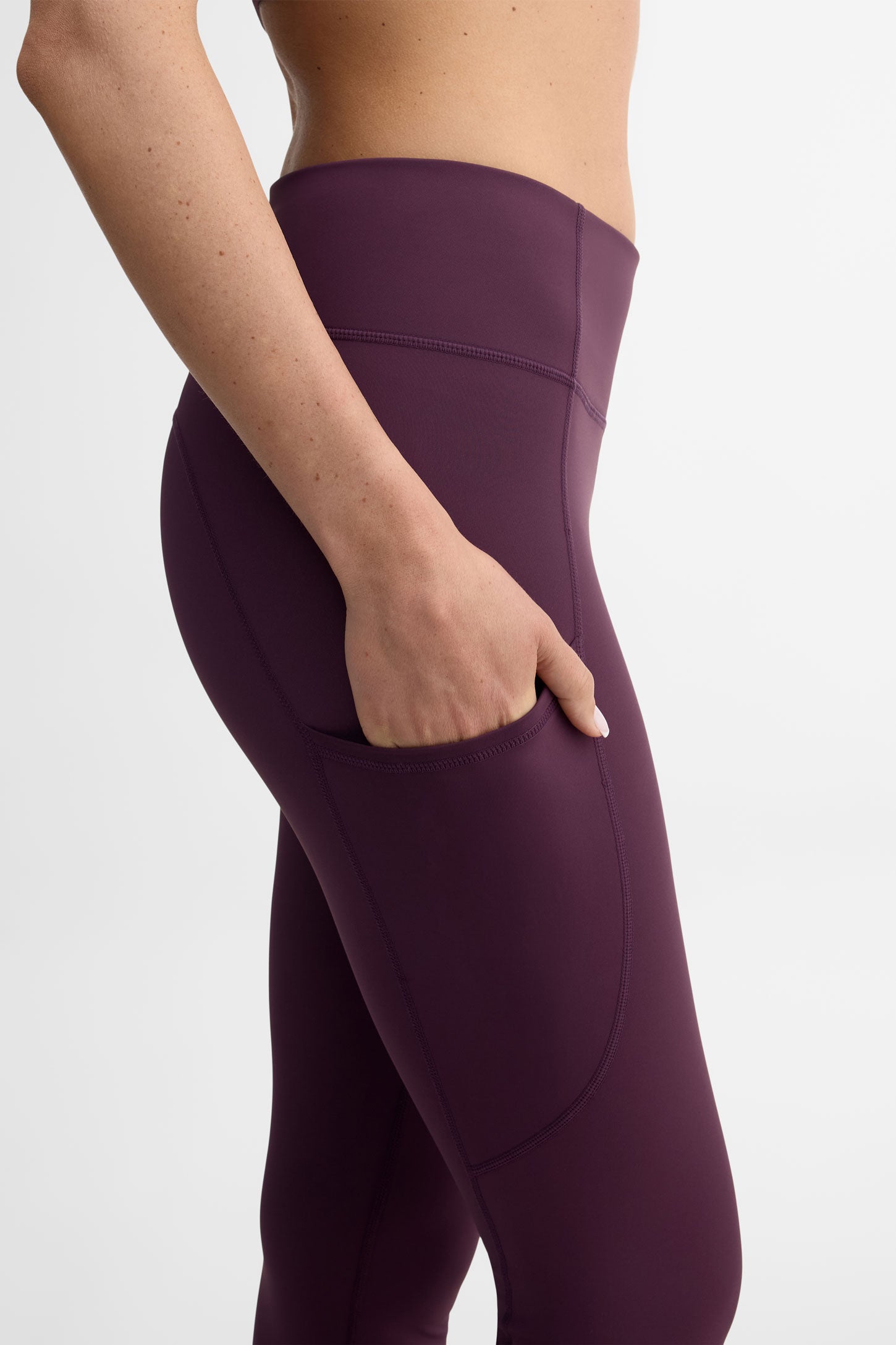 Legging capri taille haute - Femme && PRUNE