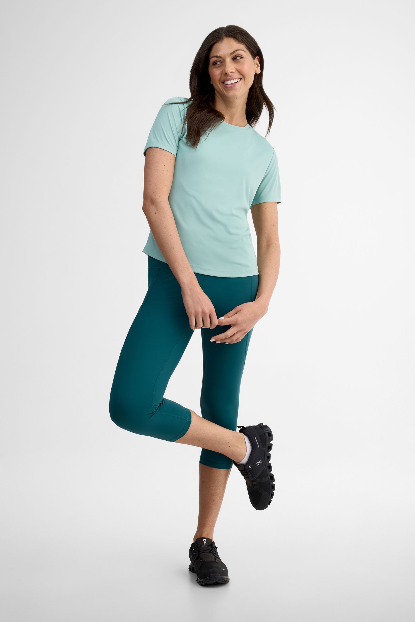 T-shirt col rond - Femme && AQUA
