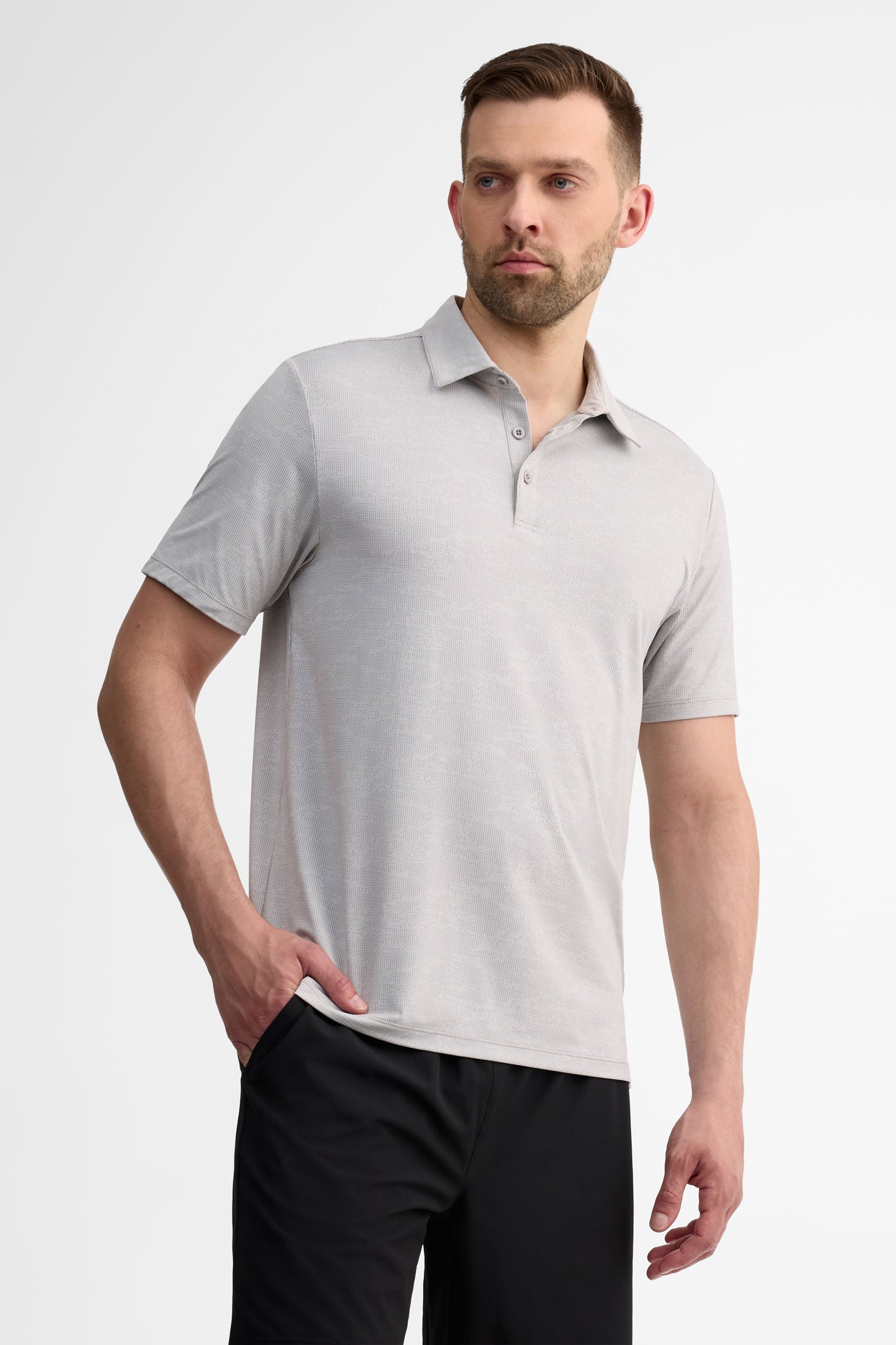 Polo manches courtes - Homme && GRIS PALE