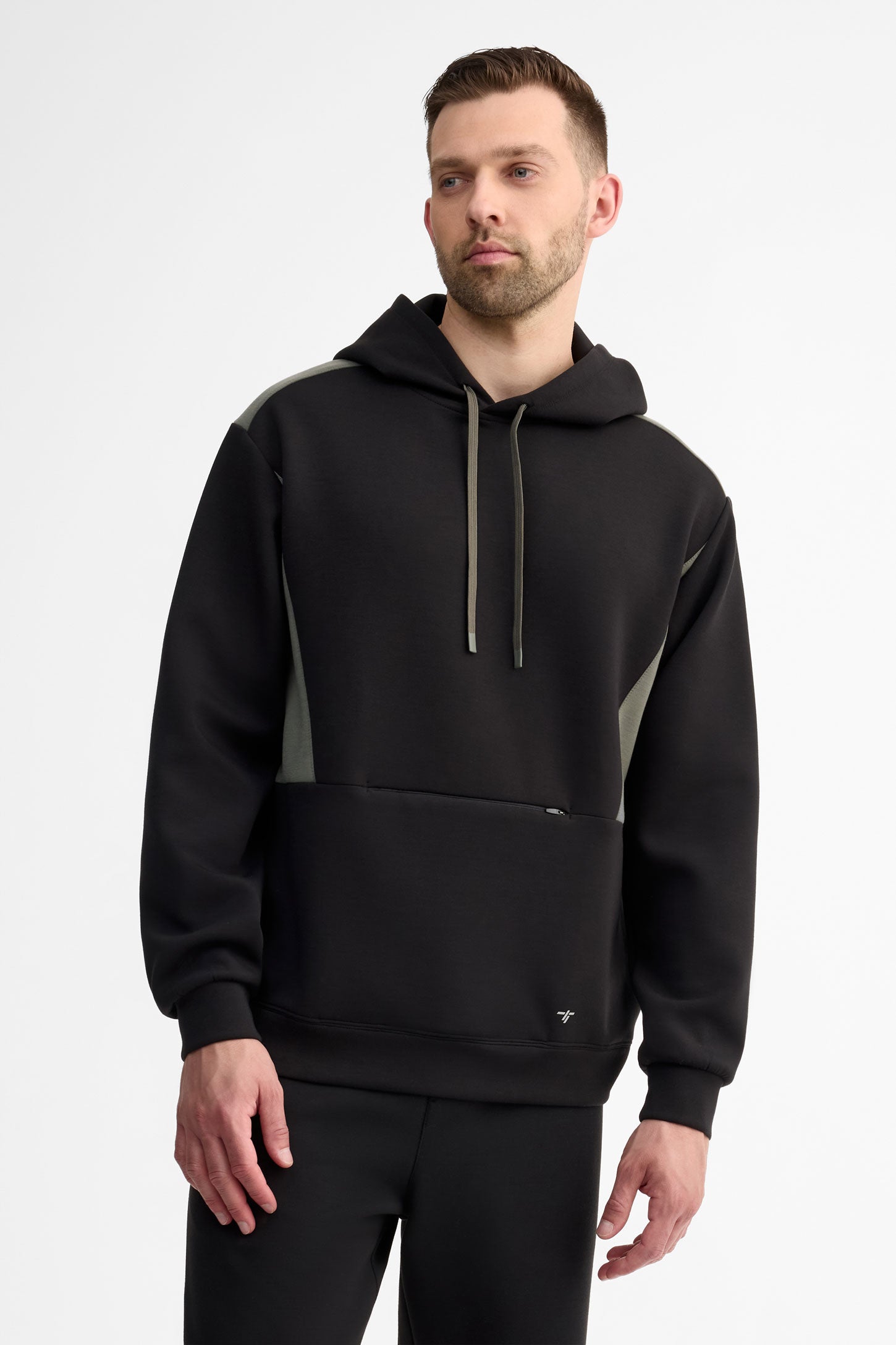 Chandail à capuchon coton ouaté - Homme && NOIR