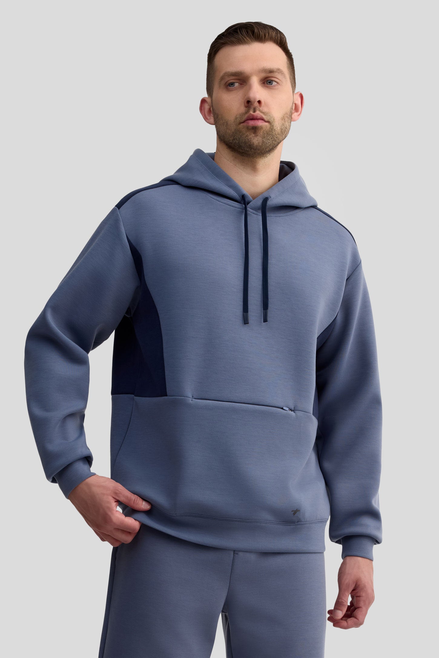 Chandail à capuchon coton ouaté - Homme && GRIS