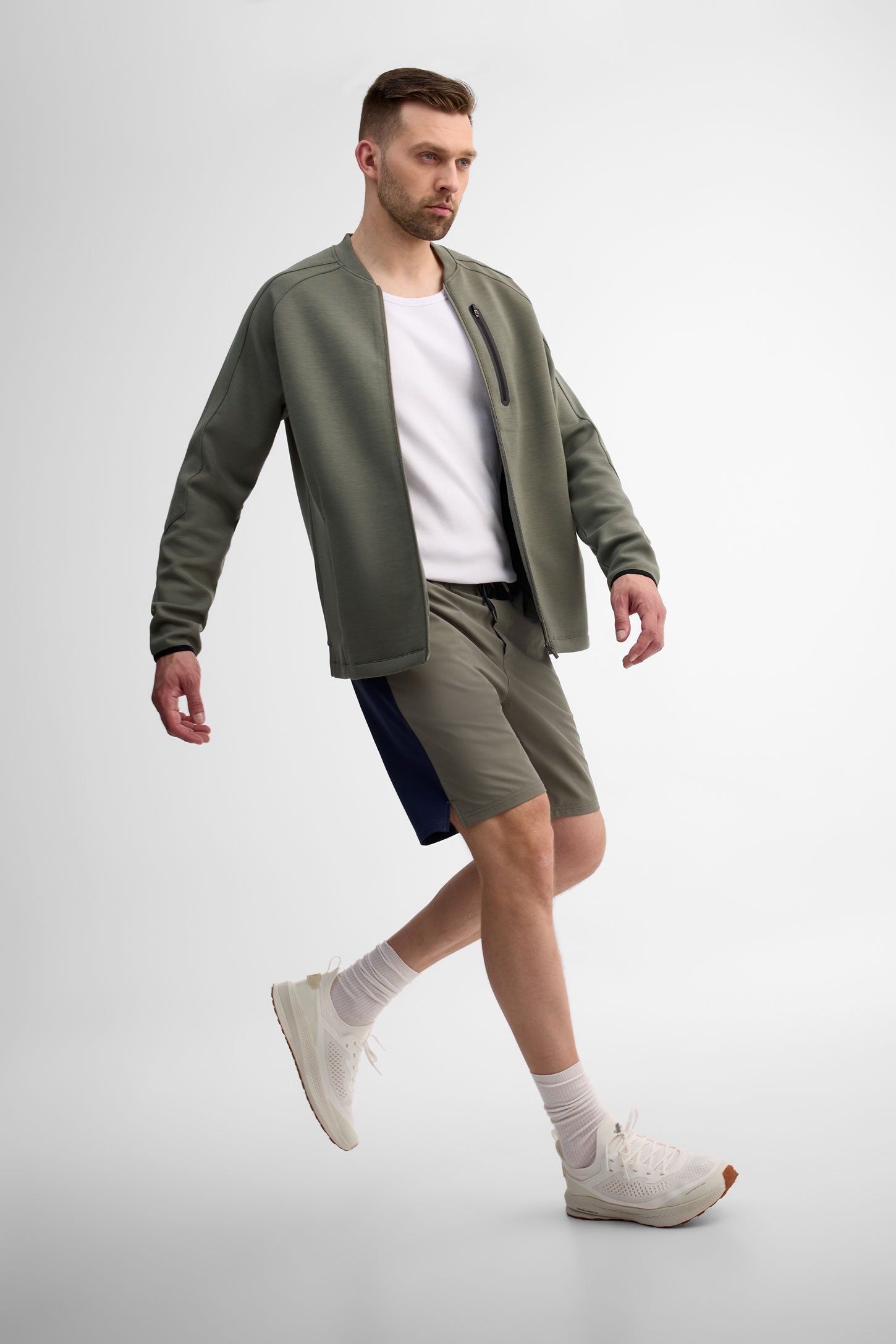 Short taille élastique - Femme && KAKI