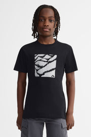 T-shirt col rond coton bio - Ado garçon && NOIR