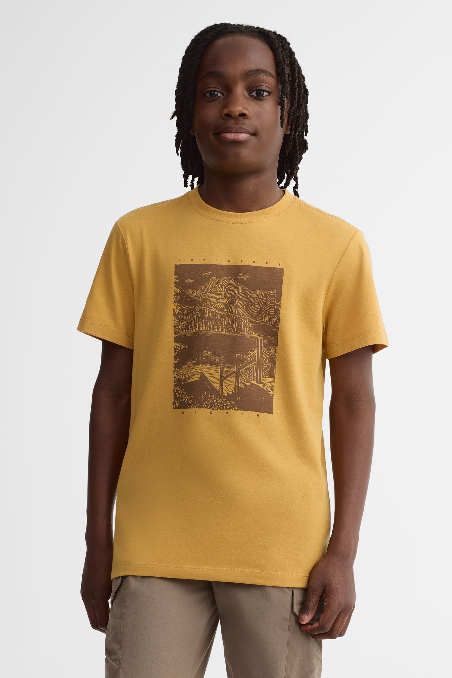 T-shirt col rond coton bio - Ado garçon && OCRE