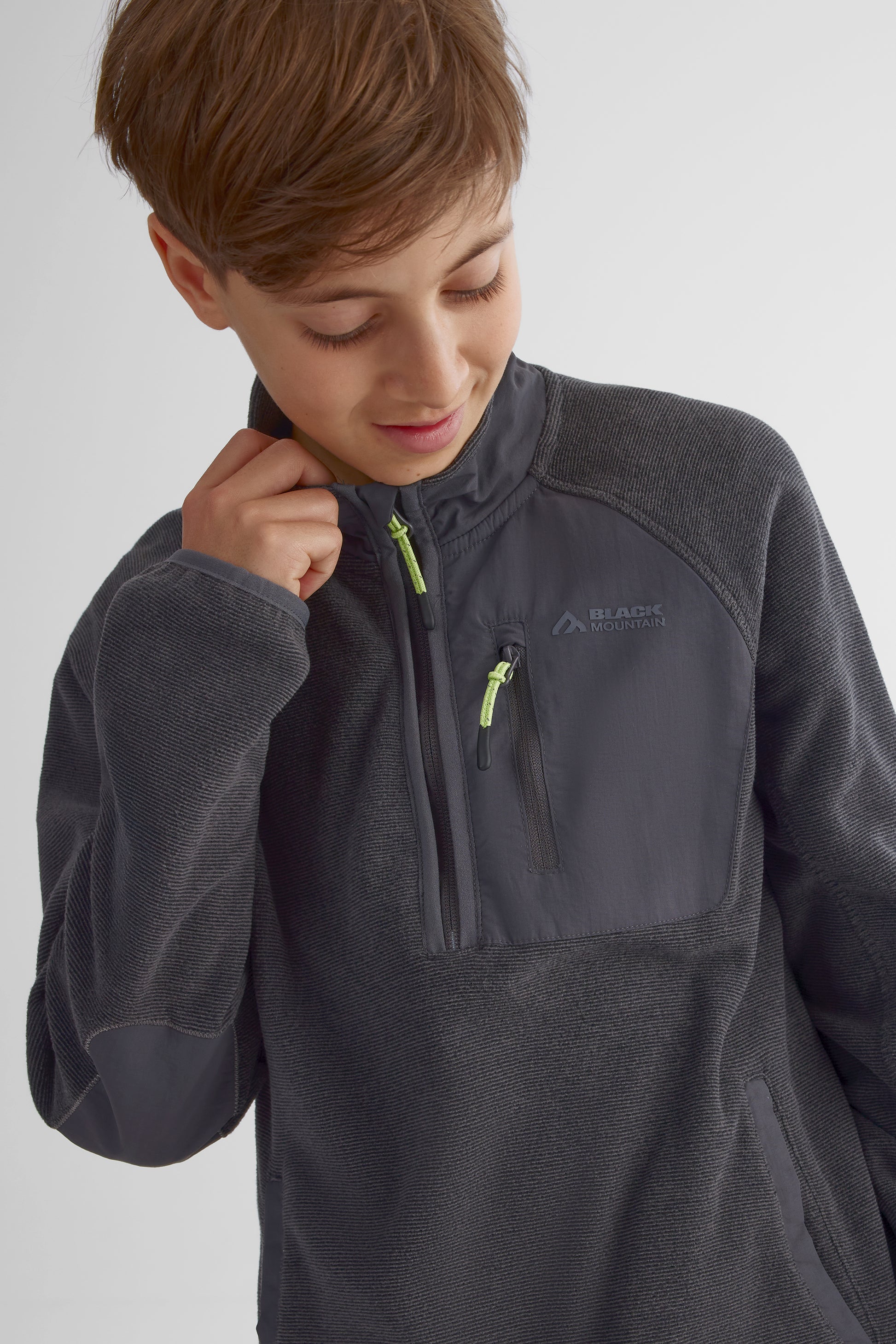 Veste M/l col mock – Ado garçon && CHARBON/MULTI