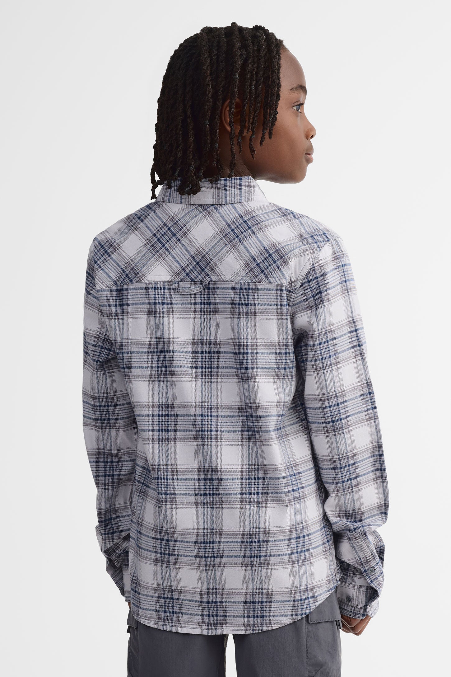 Chemise manches longues en flanelle - Ado garçon && GRIS MULTI