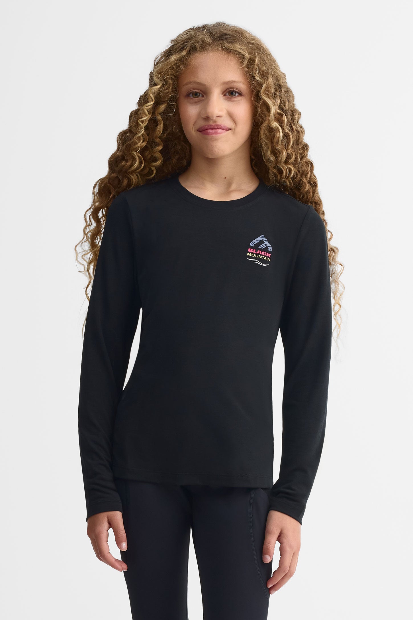 Chandail col rond manches longues - Ado fille && NOIR