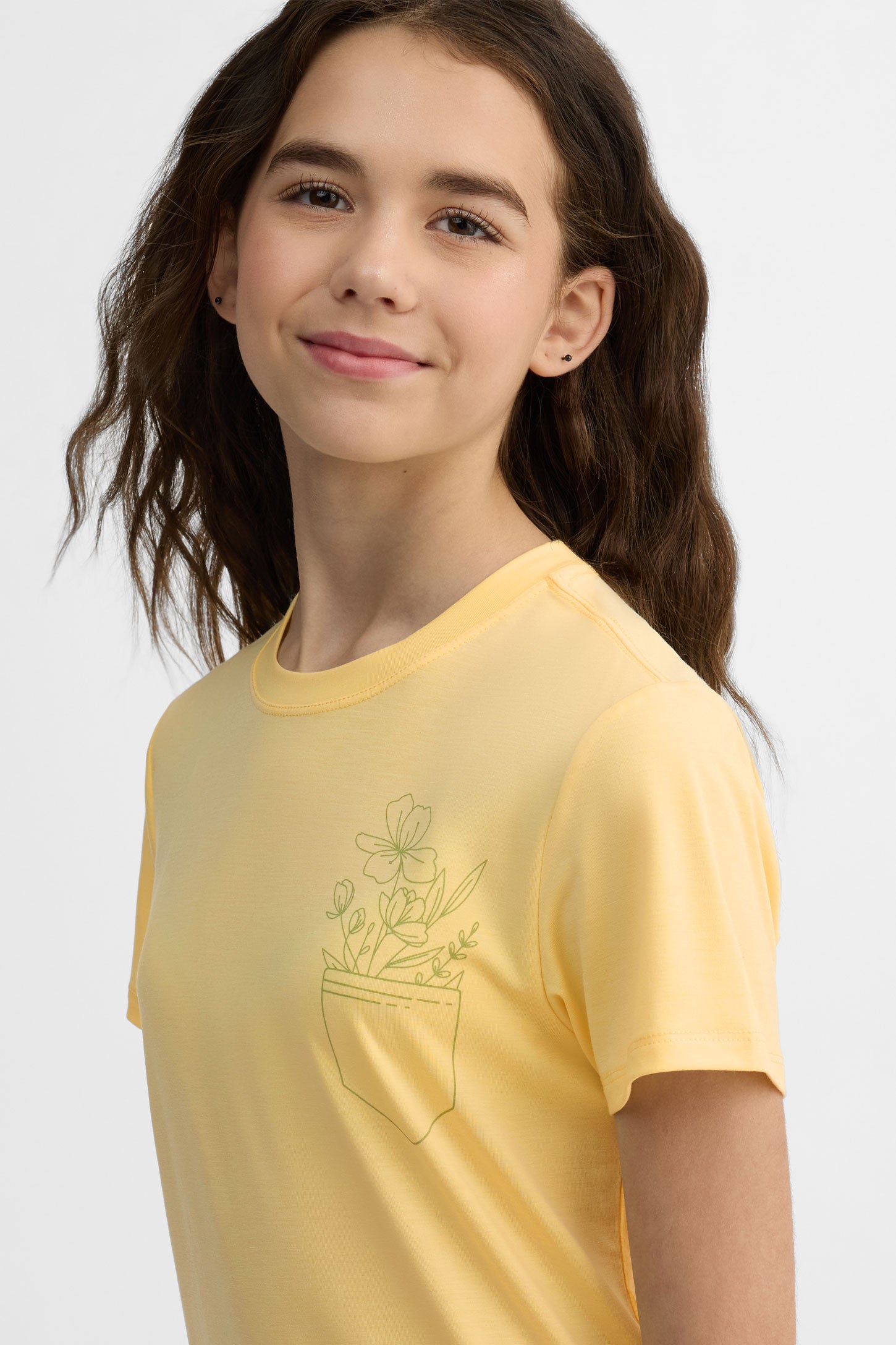T-shirt col rond semi-ajusté - Ado fille && JAUNE