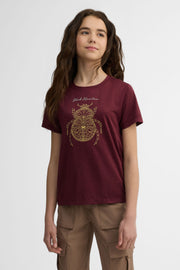 T-shirt col rond semi-ajusté - Ado fille && ROUGE VIN