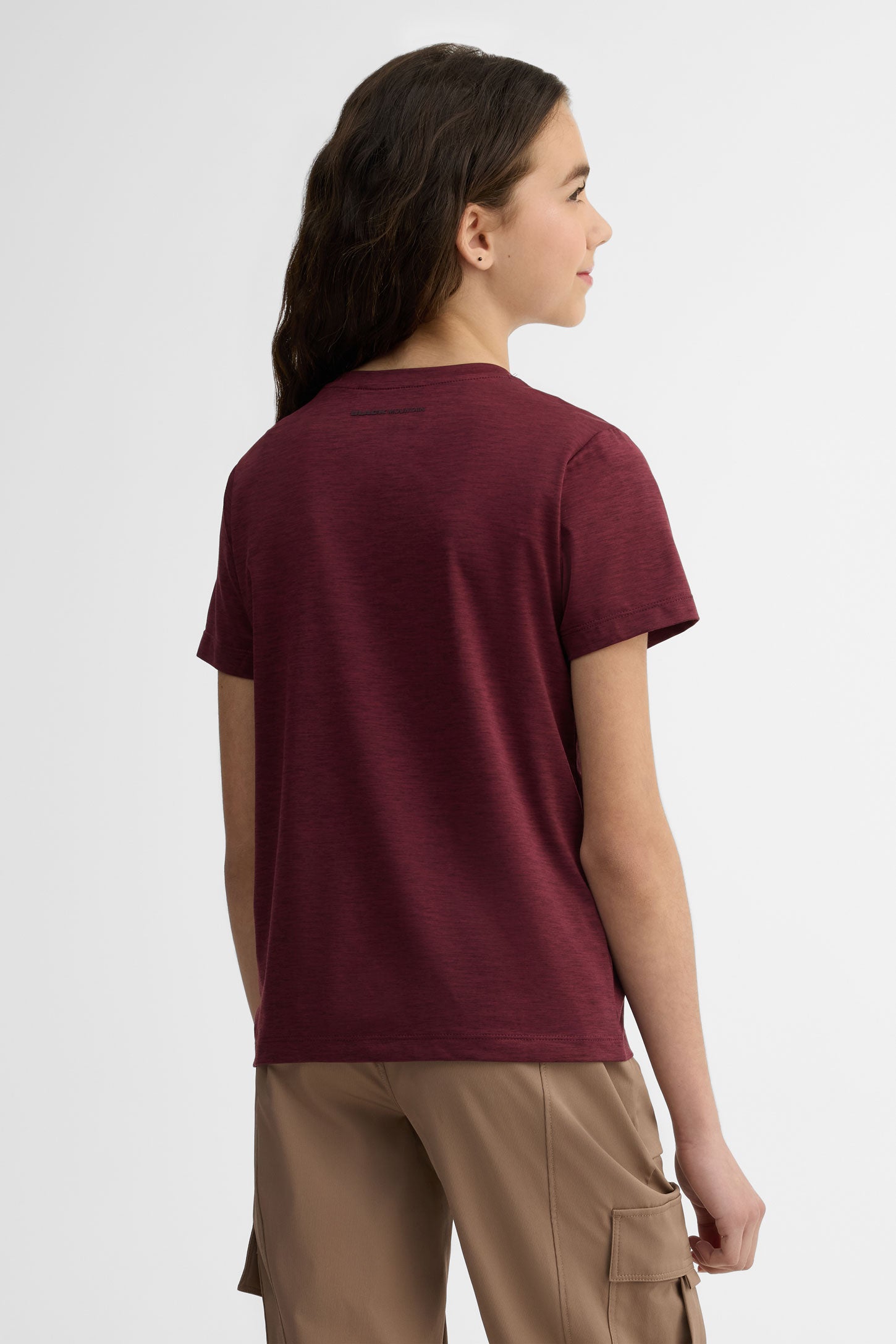 T-shirt col rond semi-ajusté - Ado fille && ROUGE VIN