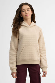 Chandail à capuchon coton ouaté - Ado fille && BEIGE