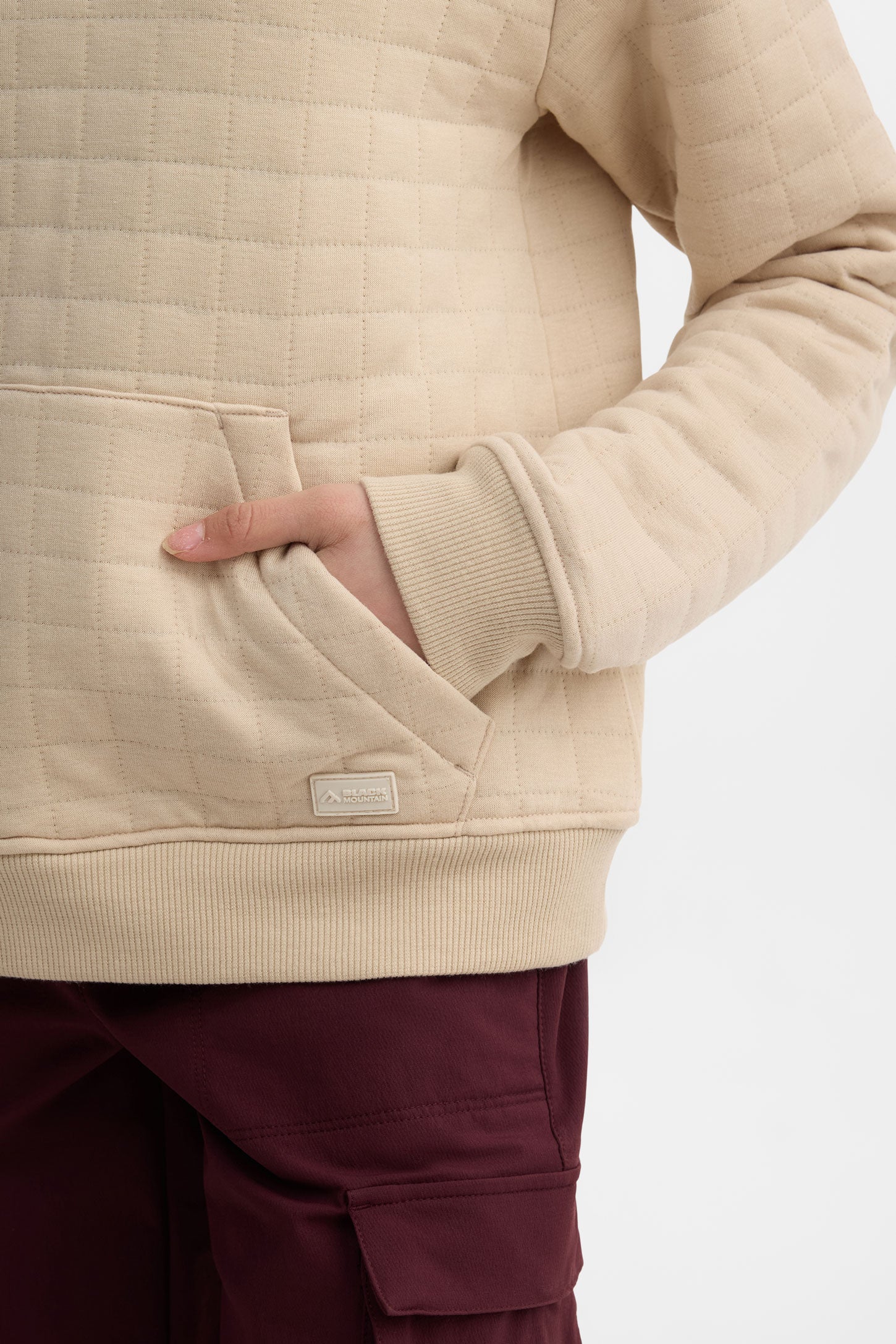 Chandail à capuchon coton ouaté - Ado fille && BEIGE