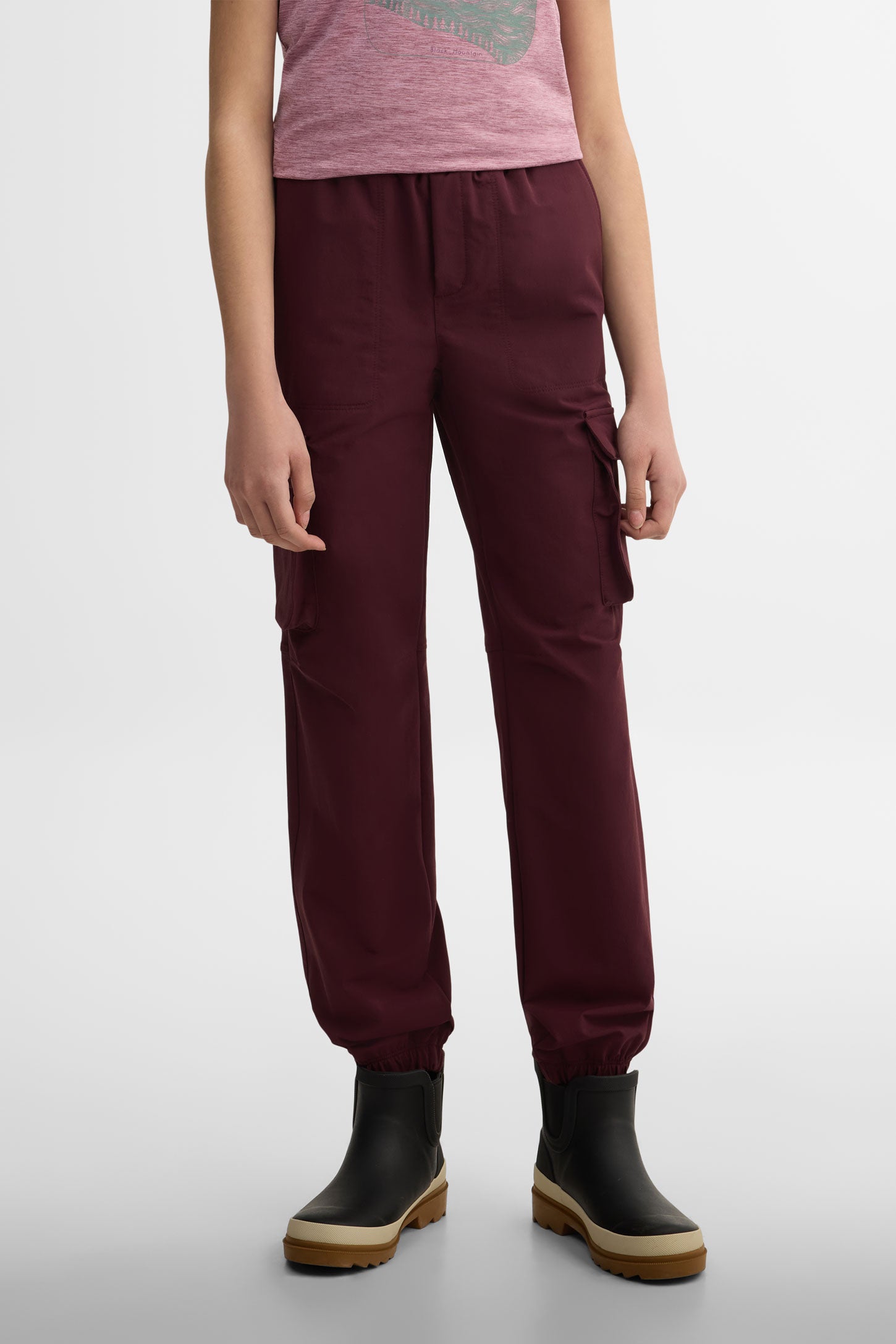 Pantalon cargo - Ado fille && ROUGE VIN