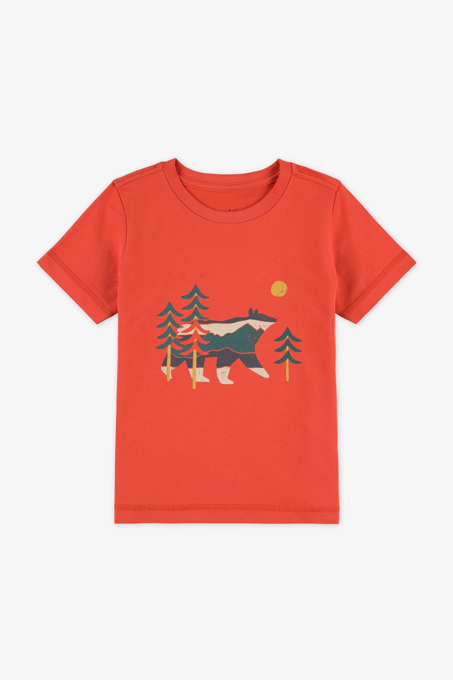 T-shirt col rond - Enfant garçon && ROUGE