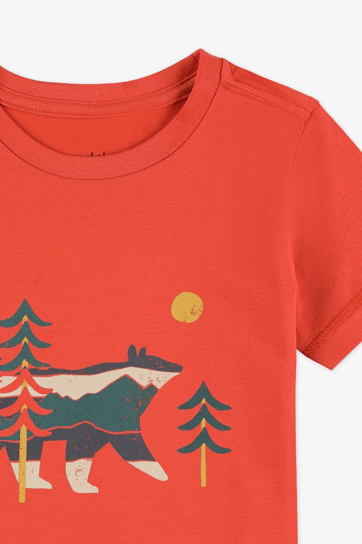 T-shirt col rond - Enfant garçon && ROUGE