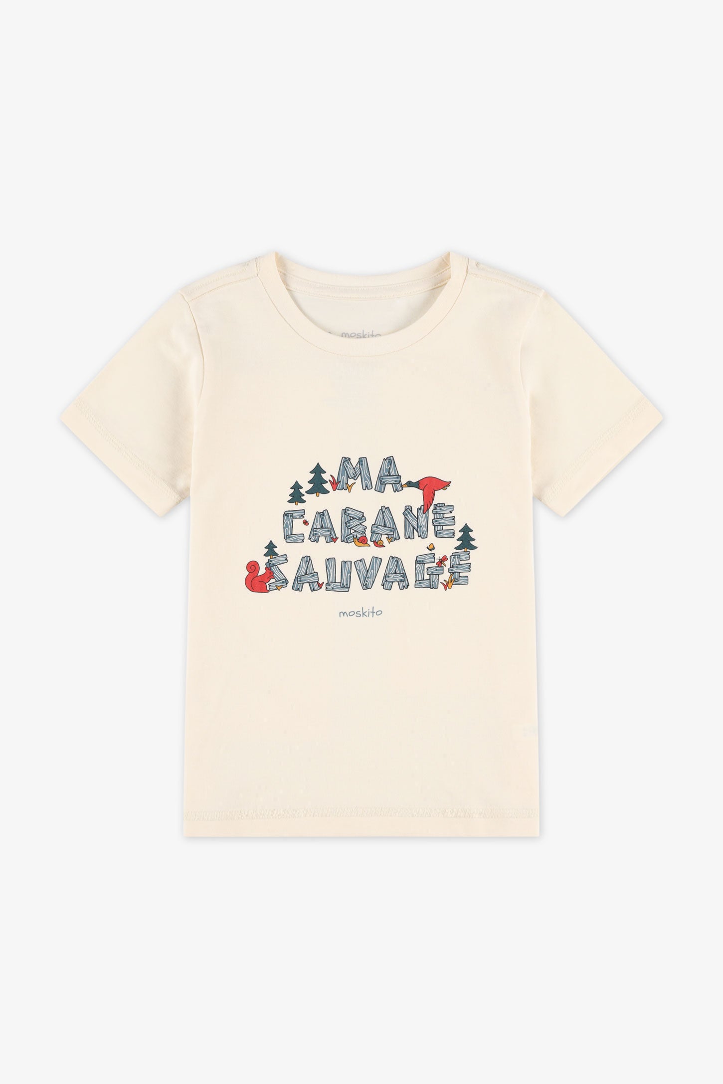T-shirt col rond - Enfant garçon && BEIGE