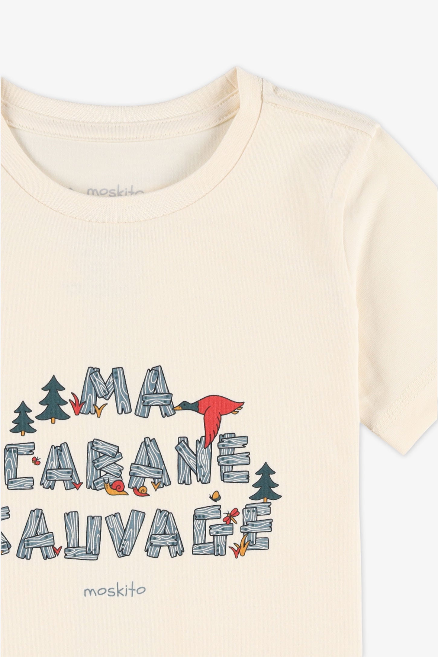 T-shirt col rond - Enfant garçon && BEIGE